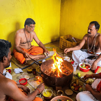 Vedic Priests Performing Thila Homam