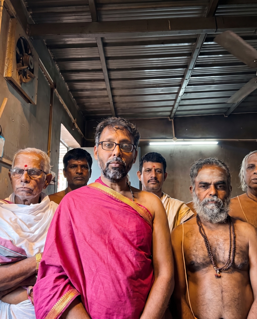 Learned Vedic Priests and Pandits of Aadhesh Temple conducting Pitru Paksha homams and Sankalpam