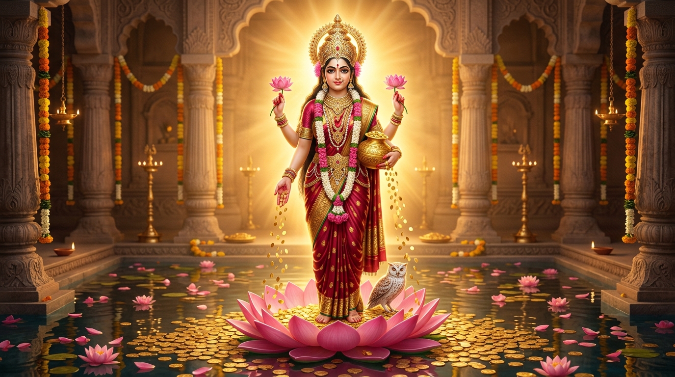 Goddess Lakshmi Navaratri Pooja for wealth and prosperity – sacred Vedic rituals performed by experienced priests